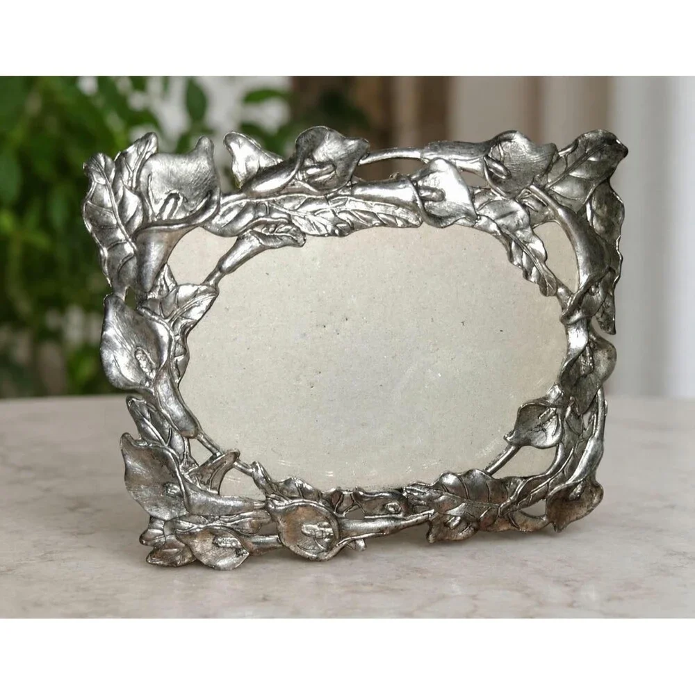 Vintage Arthur Court 1995 Cast Aluminum Picture Frame | Botanical Vine & Leaf Ph